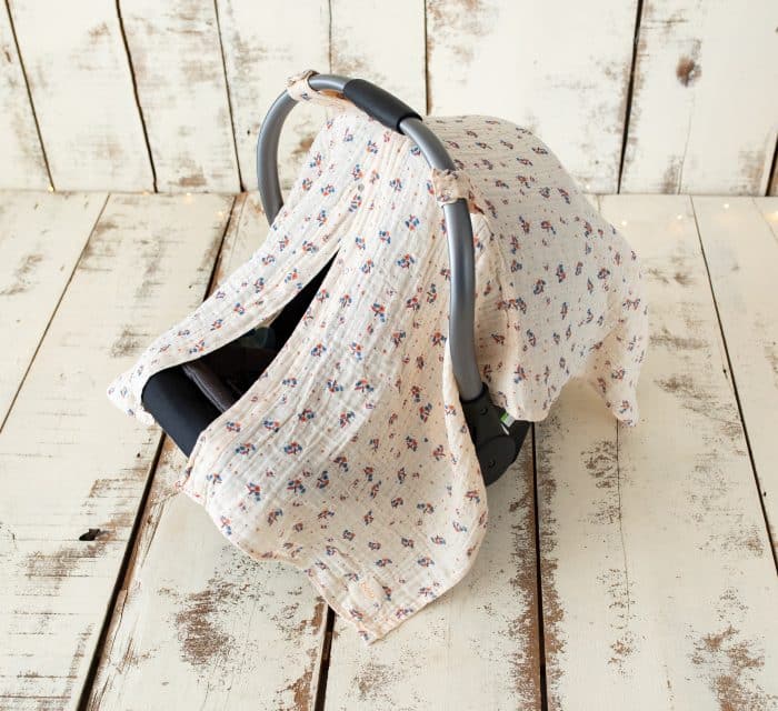 5W3A4535 Çiçek Desenli Müslin Puset Örtüsü “Blossom” - Görsel 1