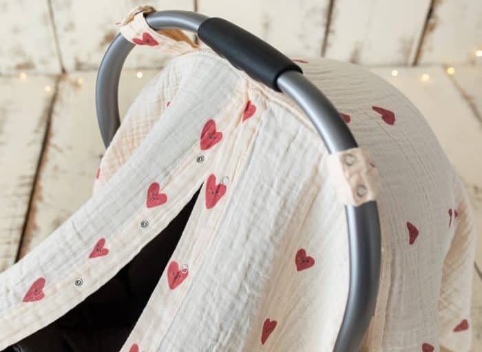 Kalp Desenli Müslin Puset Örtüsü “Cute Hearts” - Görsel 3