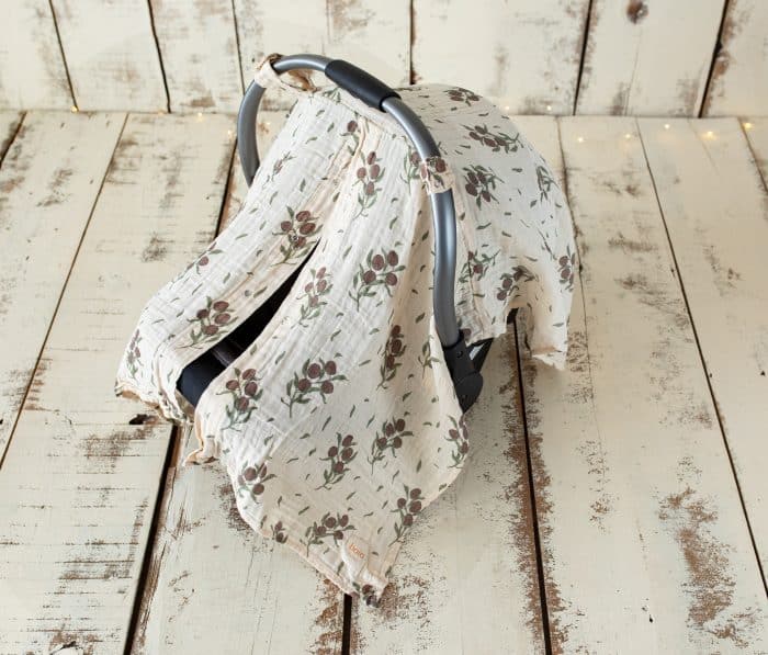 5W3A4579 Zeytin Desenli Müslin Puset Örtüsü “Healthy Olive” - Görsel 1