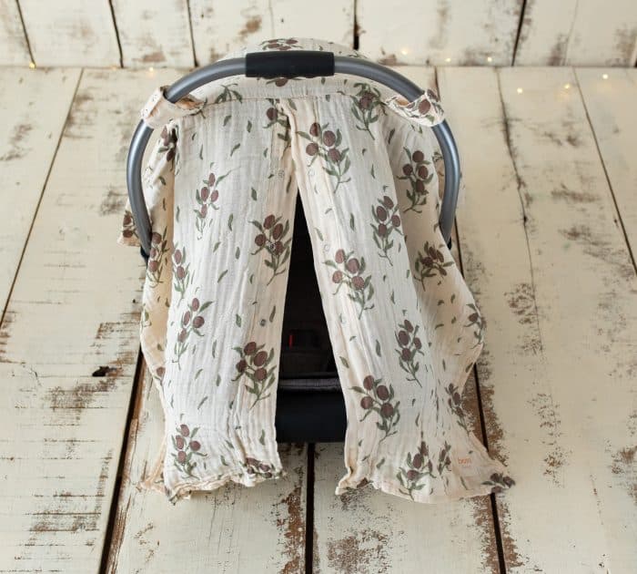 Zeytin Desenli Müslin Puset Örtüsü “Healthy Olive” - Görsel 3