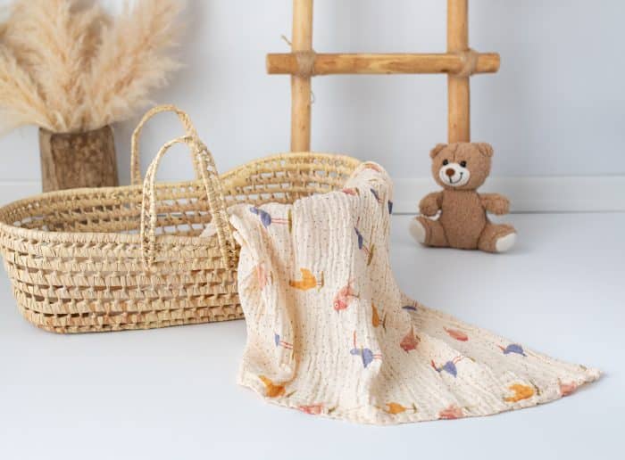 Kuş Desenli Müslin Örtü "Birdie" - Görsel 3