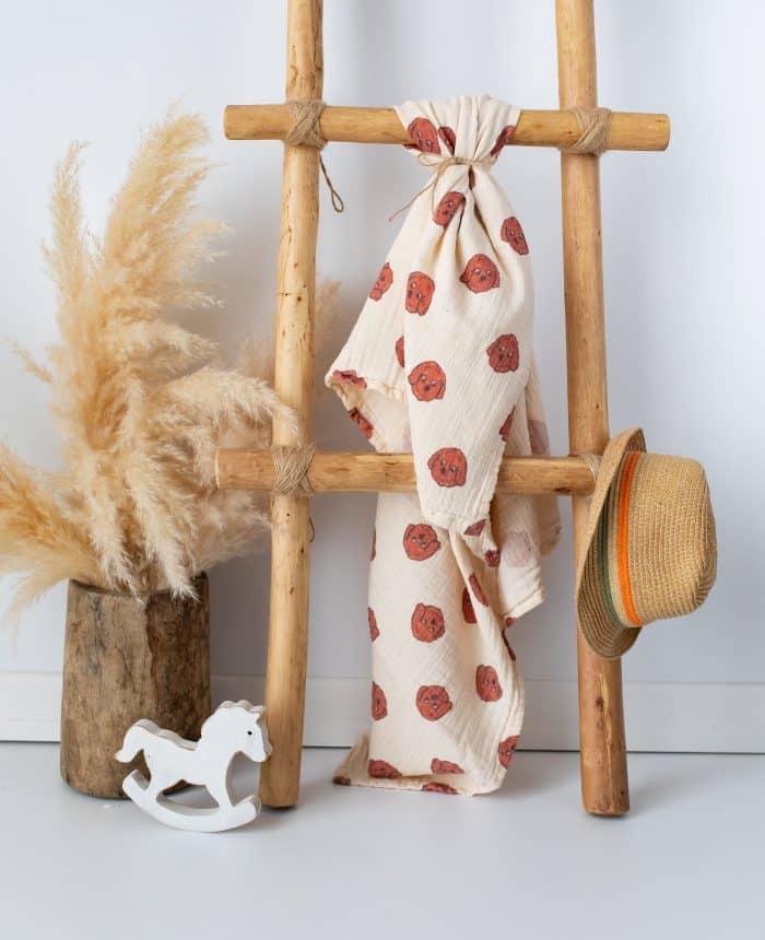 Köpek Desenli Müslin Örtü "Curly Dog" - Görsel 7