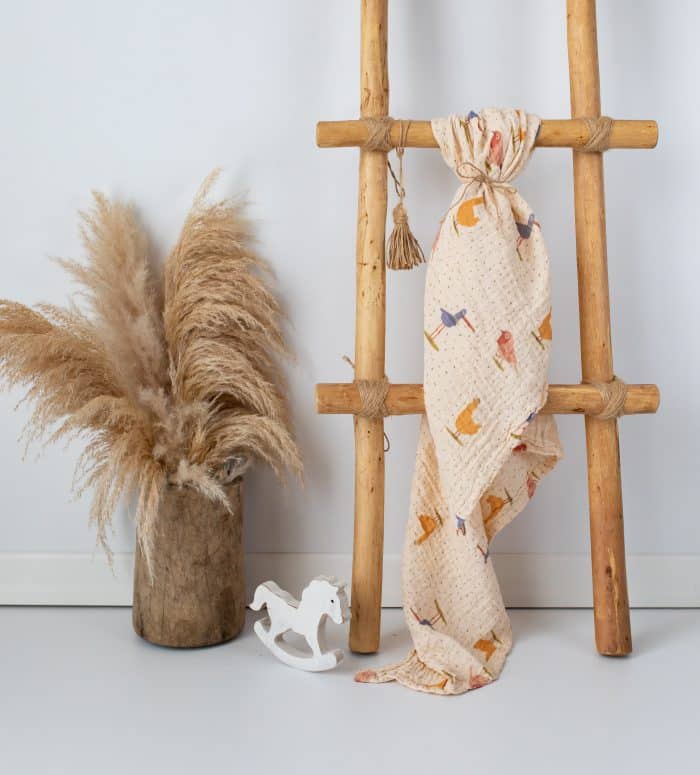 Kuş Desenli Müslin Örtü "Birdie" - Görsel 5