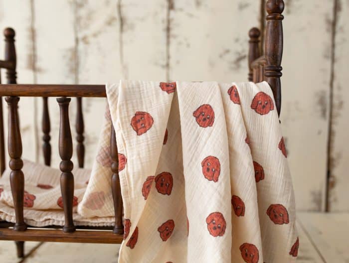 Köpek Desenli Müslin Örtü "Curly Dog" - Görsel 3