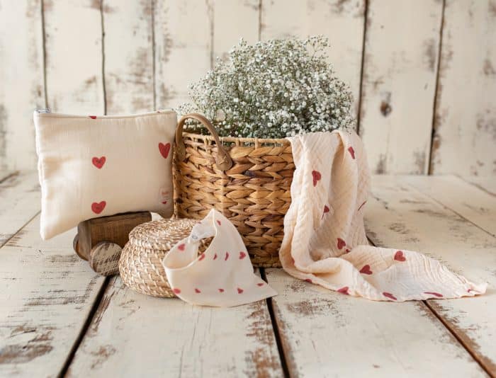 Kalp Desenli Müslin Çanta "Cute Hearts" - Görsel 5