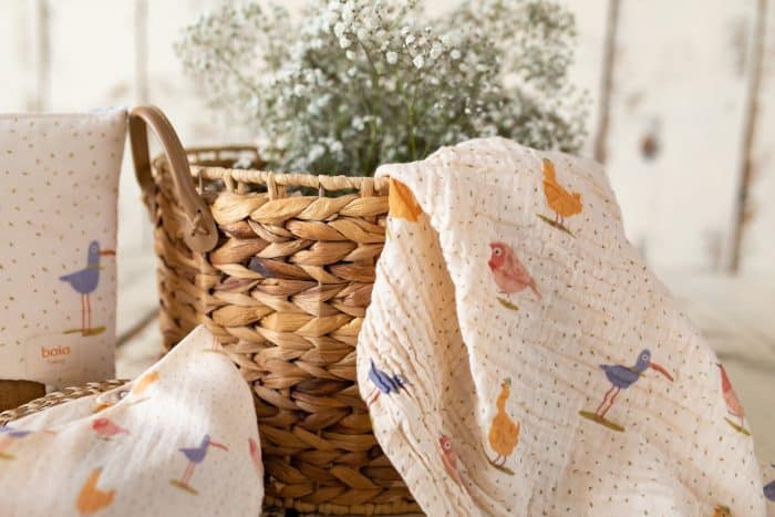 Kuş Desenli Müslin Örtü "Birdie" - Görsel 6