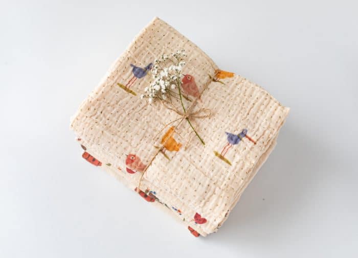 Kuş Desenli Müslin Örtü "Birdie" - Görsel 7