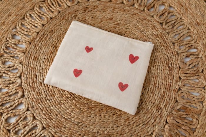 Kalp Desenli Müslin Çanta "Cute Hearts" - Görsel 6