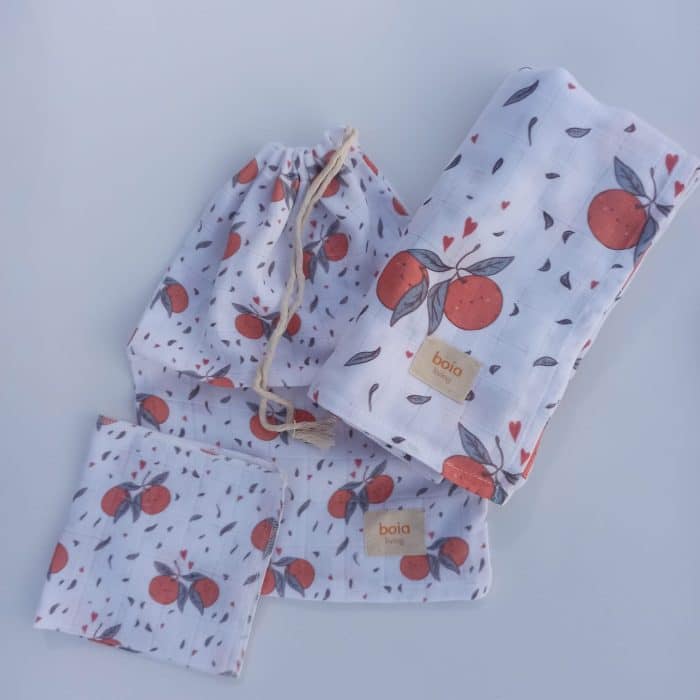 Portakal Desenli Müslin Set "Juicy Orange" - Görsel 6