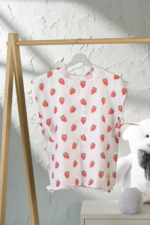 Çilek Müslin Panço "Happy Strawberry"