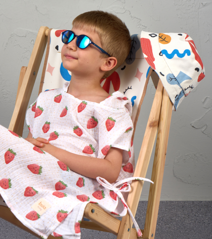 Çilek Müslin Panço "Happy Strawberry" - Görsel 4