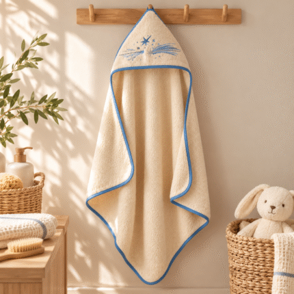 boia living Bebek Kundak Havlusu / Organik Pamuk & Nakış Detaylı