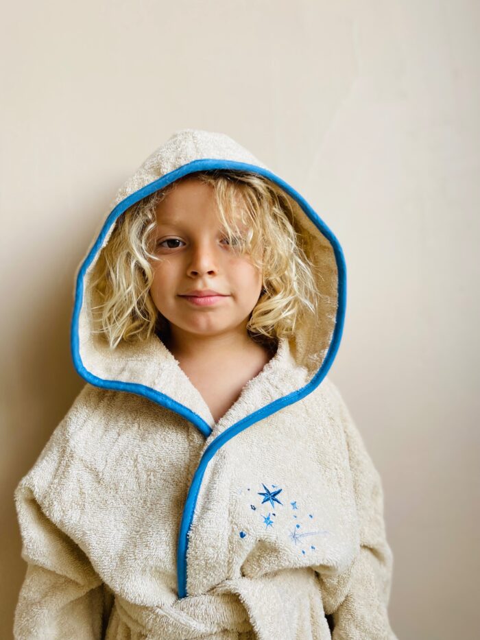 boia living Erkek Çocuk Bornoz / Organik Pamuk & Nakış Detaylı - Görsel 1
