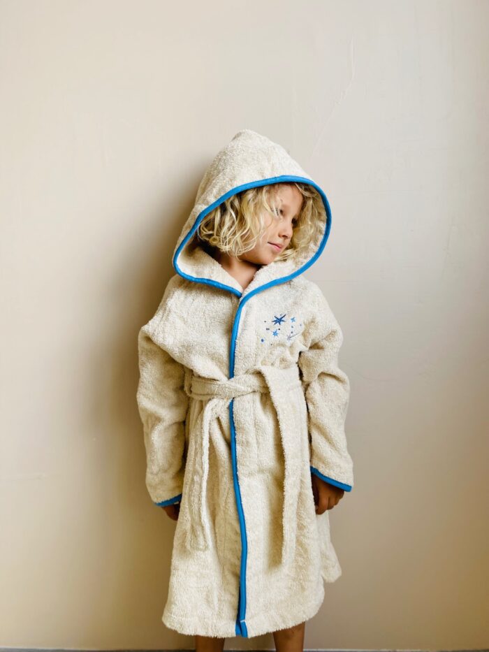 boia living Erkek Çocuk Bornoz / Organik Pamuk & Nakış Detaylı - Görsel 4